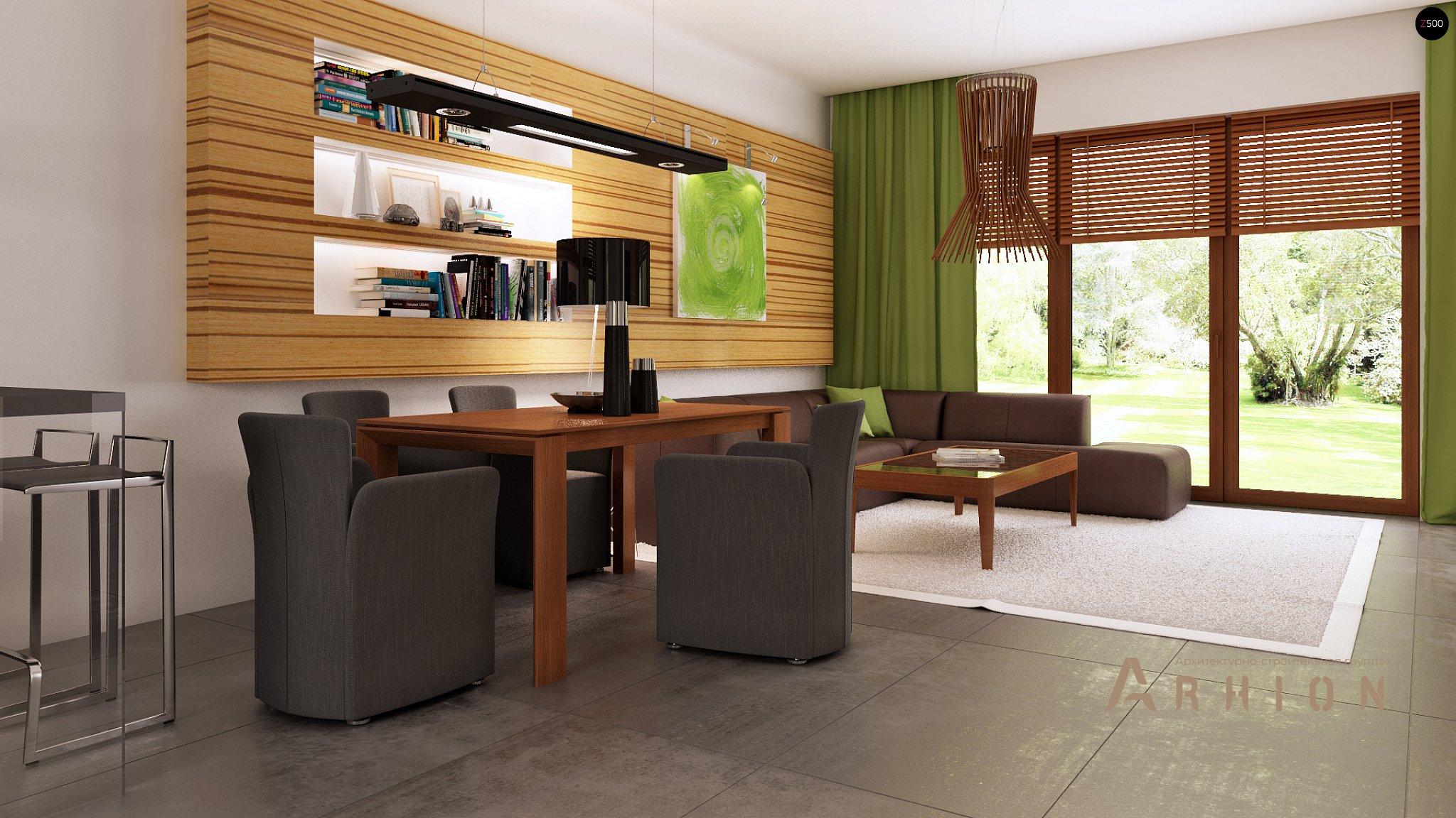 5. Проект одноэтажного дома в современном стиле с четырехскатной, Z64 a, площадью - 170 кв c мансардой